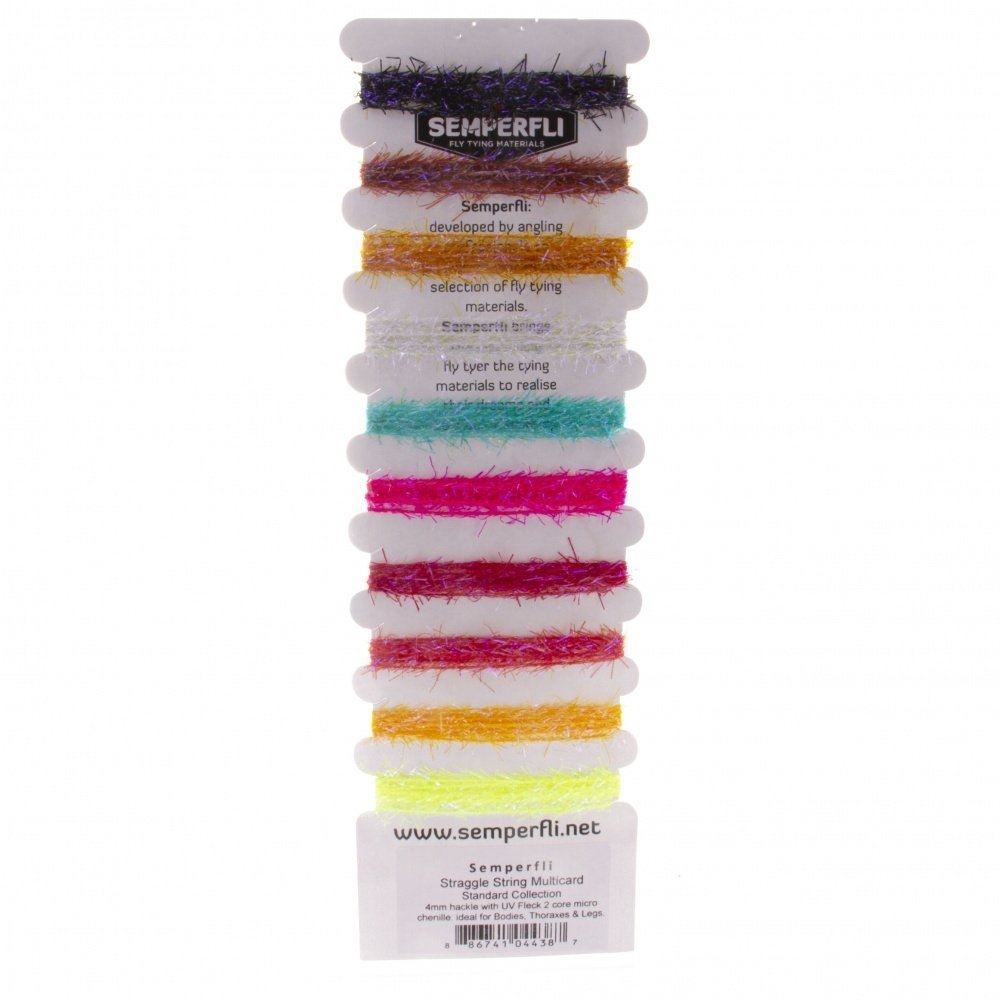 Semperfli Straggle String Fly Tying Micro Chenille Multicard Naturals and Dyed