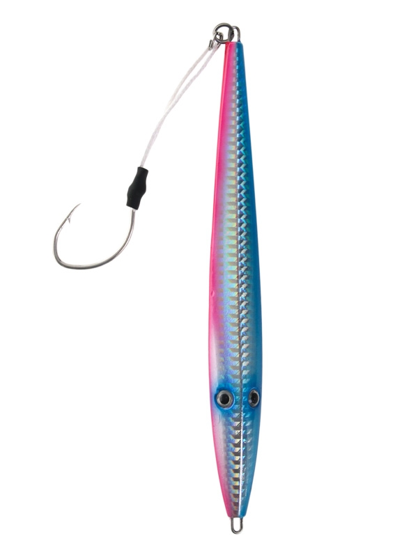 ManTackle Kingy Long Jig with Assist Hook 175g Blue/Pink Mackerel Glow