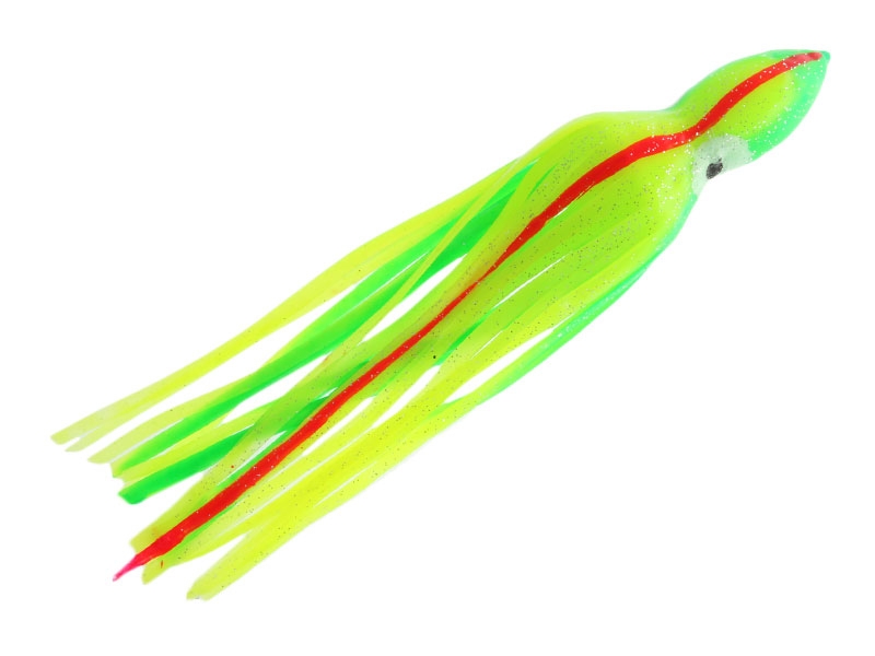 ManTackle Octopus Skirt 24cm Green Lumo Red Glitter