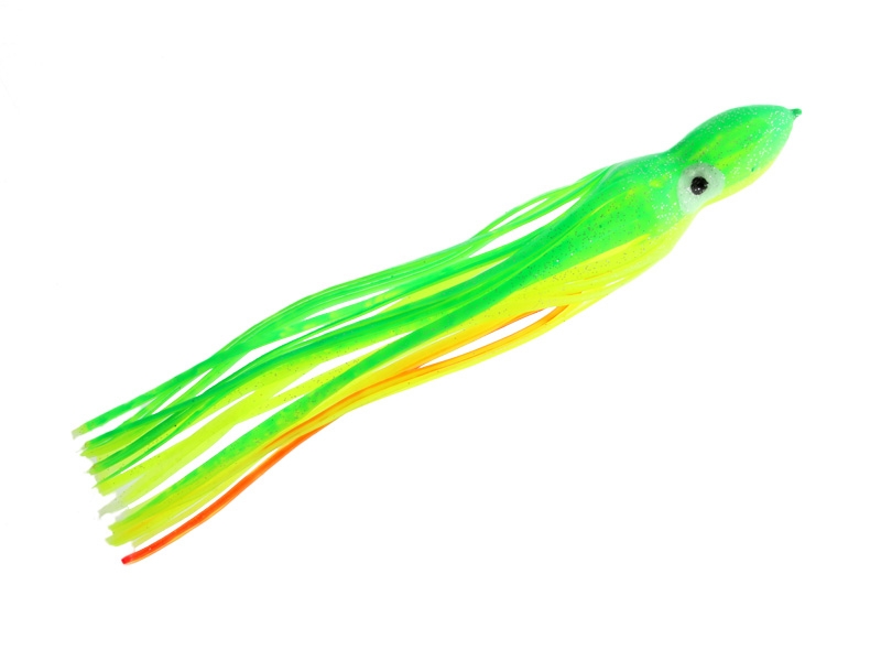 ManTackle Octopus Skirt 300mm Green Lumo Red Glitter