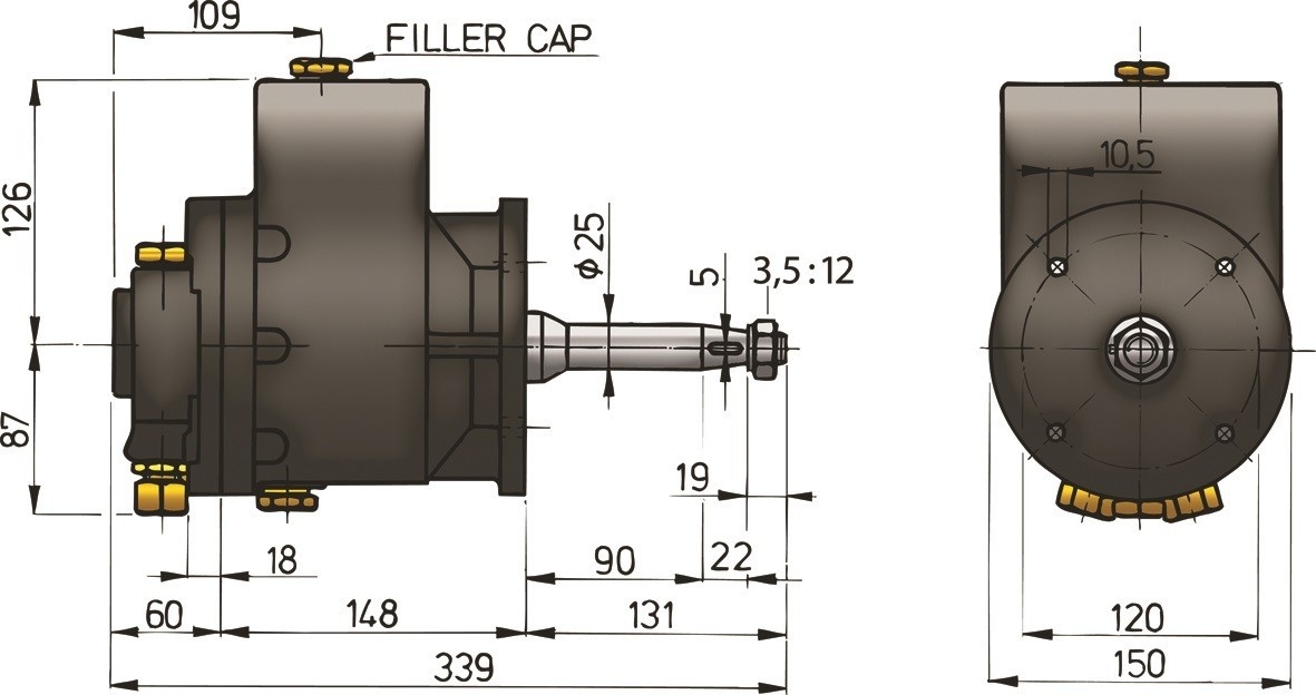 VETUS Pump Hydraulic Helm Pump MTP089 18mm