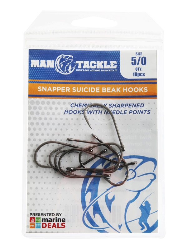 ManTackle Snapper Suicide Beak Hooks Size 5/0 Qty 10