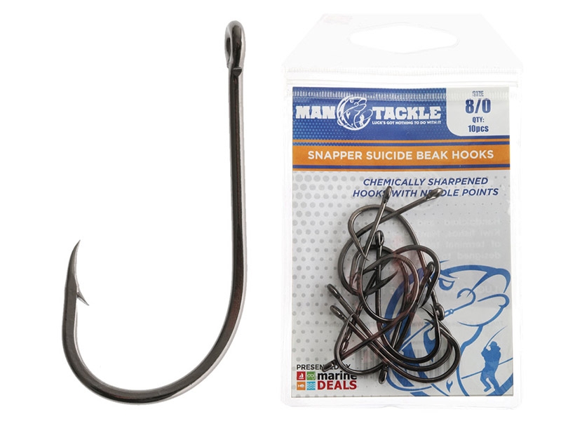 ManTackle Snapper Suicide Beak Hooks Size 8/0 Qty 10