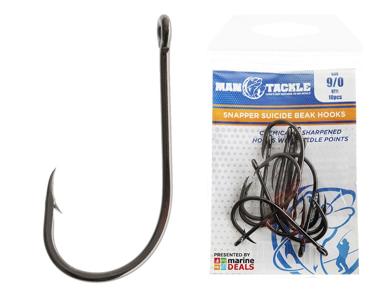 ManTackle Snapper Suicide Beak Hooks Size 9/0 Qty 10