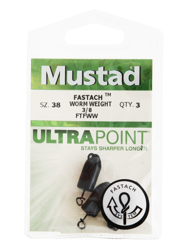Mustad Fastach Jig Head Weights 3/8oz Qty 2
