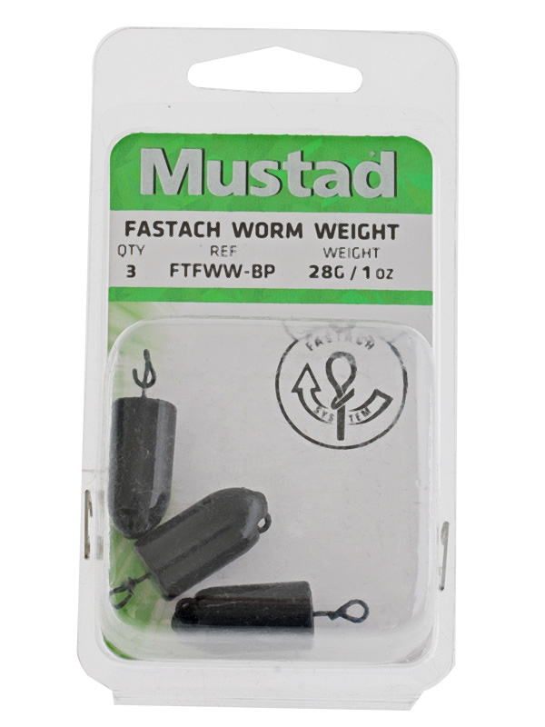 Mustad Fastach Jig Head Weights 1oz Qty 3