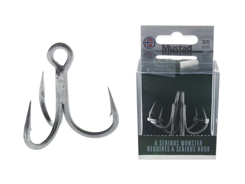 Mustad Kaiju Saltwater Treble Hooks Qty 2 3/0