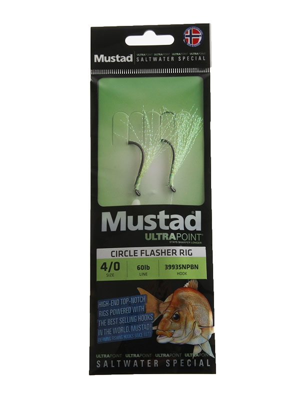 Mustad UltraPoint Circle Flasher Rig Green Chartreuse 4/0