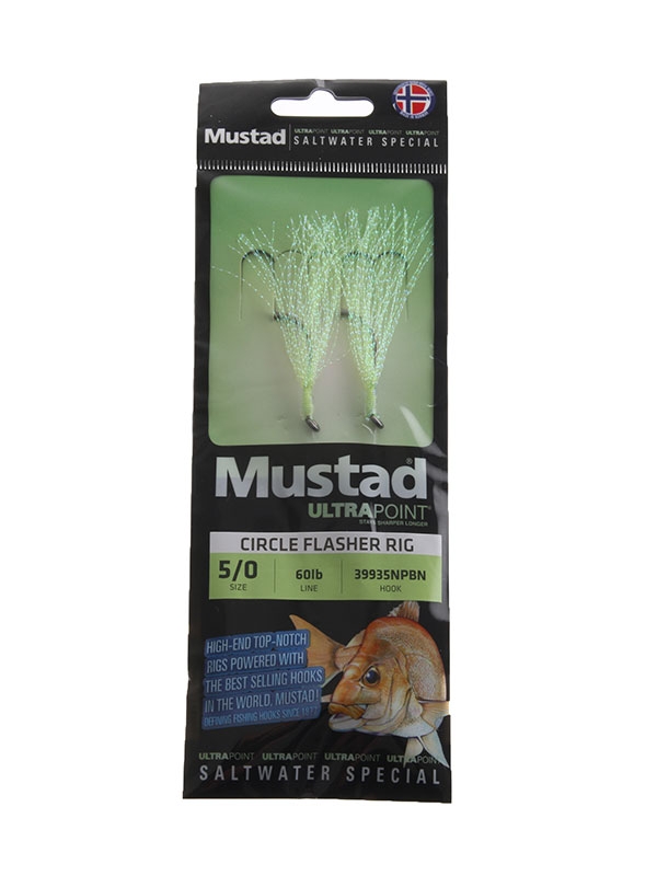 Mustad UltraPoint Circle Flasher Rig Green Chartreuse 5/0