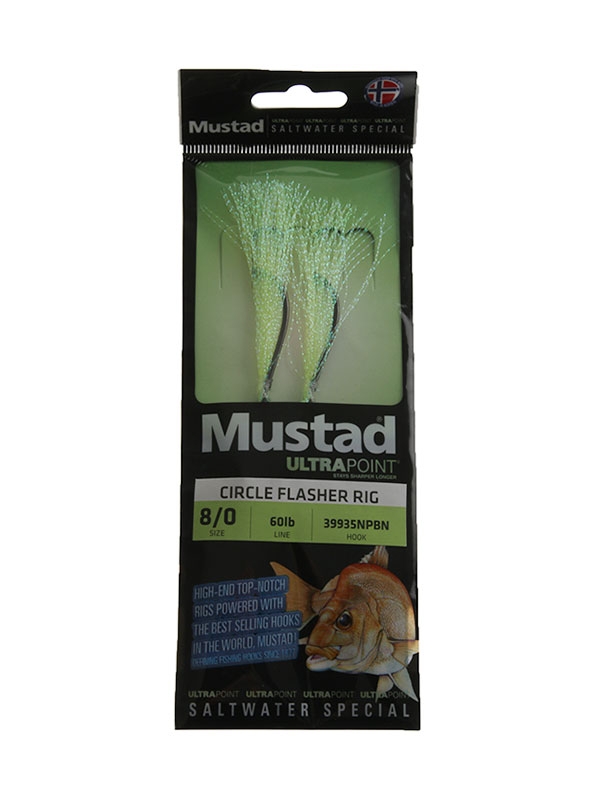 Mustad UltraPoint Circle Flasher Rig Green Chartreuse 8/0