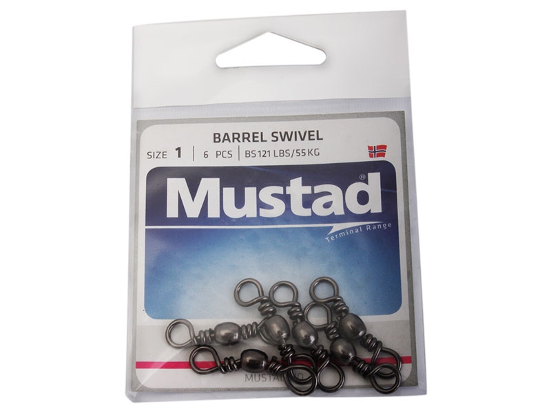 Mustad Barrel Swivels Size 1 Qty 6