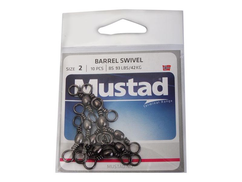Mustad Barrel Swivels Size 2 Qty 10