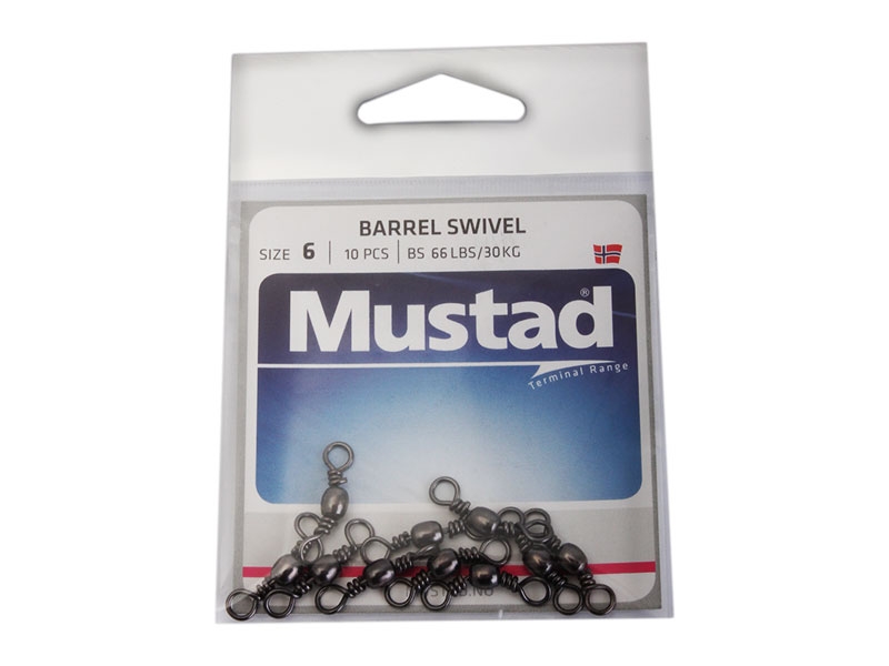 Mustad Barrel Swivels Size 6 Qty 10