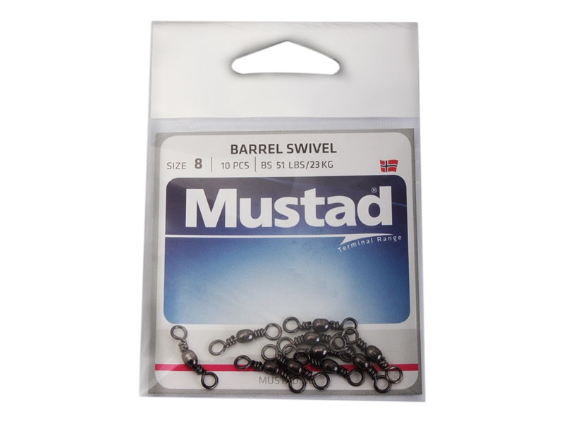 Mustad Barrel Swivels Size 8 Qty 10