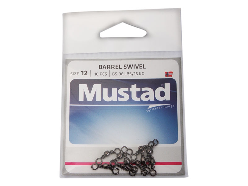 Mustad Barrel Swivels Size 12 Qty 10