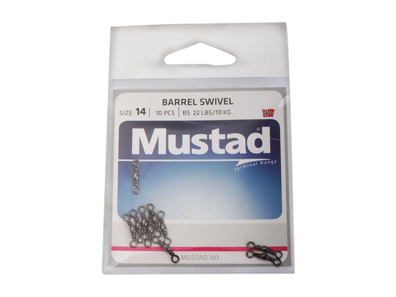 Mustad Barrel Swivels Size 14 Qty 10