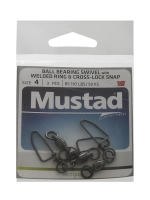 Mustad Ball Bearing Game Swivel with Cross-Lock Snap Size 4 50kg Qty 3 Thumbnail Mustad Ball Bearing Game Swivel with Cross-Lock Snap Size 4 50kg Qty 3