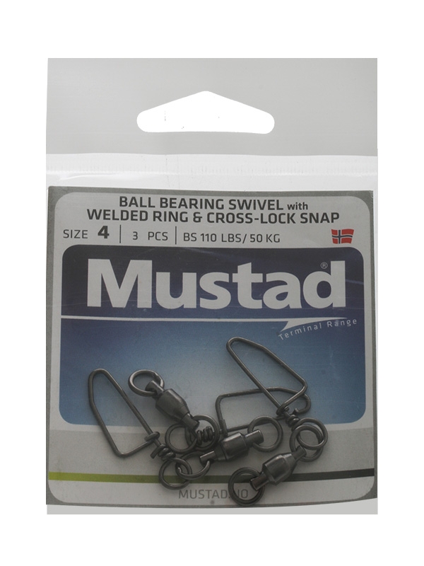 Mustad Ball Bearing Game Swivel with Cross-Lock Snap