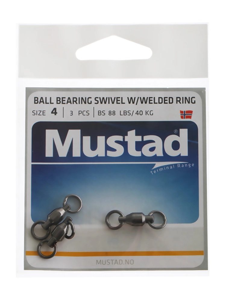Mustad Ball Bearing Swivel with Welded Ring Mustad Ball Bearing Swivel with Welded Ring