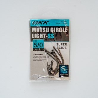 BKK Mutsu Light-SS Thin Gauge Circle Hooks 6/0 Qty 5