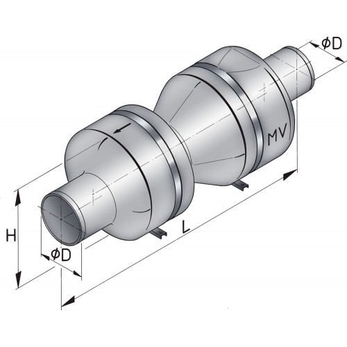 VETUS Exhaust Muffler Type MV125 for 125mm Hose