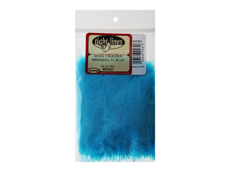 Wapsi Woolly Bugger Marabou Fluoro Feather Blue