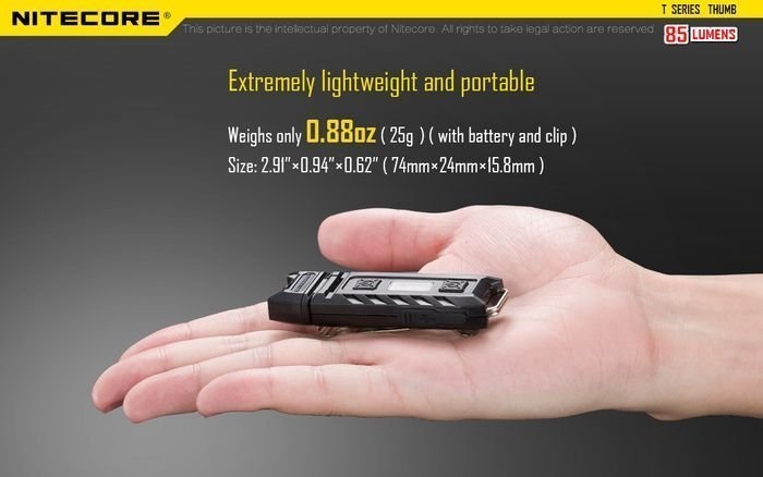 NITECORE Rechargeable LED Key-Chain Flashlight 85 Lumen