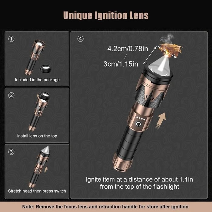 SKYFIRE 2000J Rechargeable Long-Range LED Torch 1800 Lumens