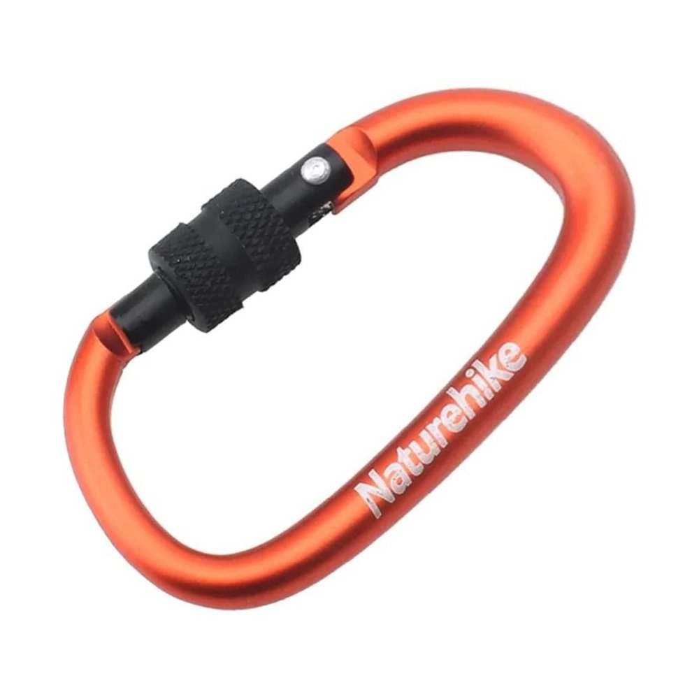 Naturehike D Shape Carabiner with Lock Orange 8cm