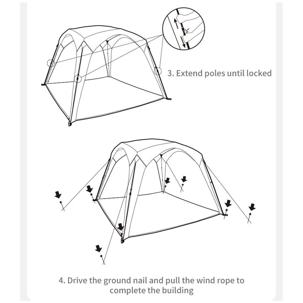 Naturehike Cloud Boundary Quick Up Sun Shelter 3x3m