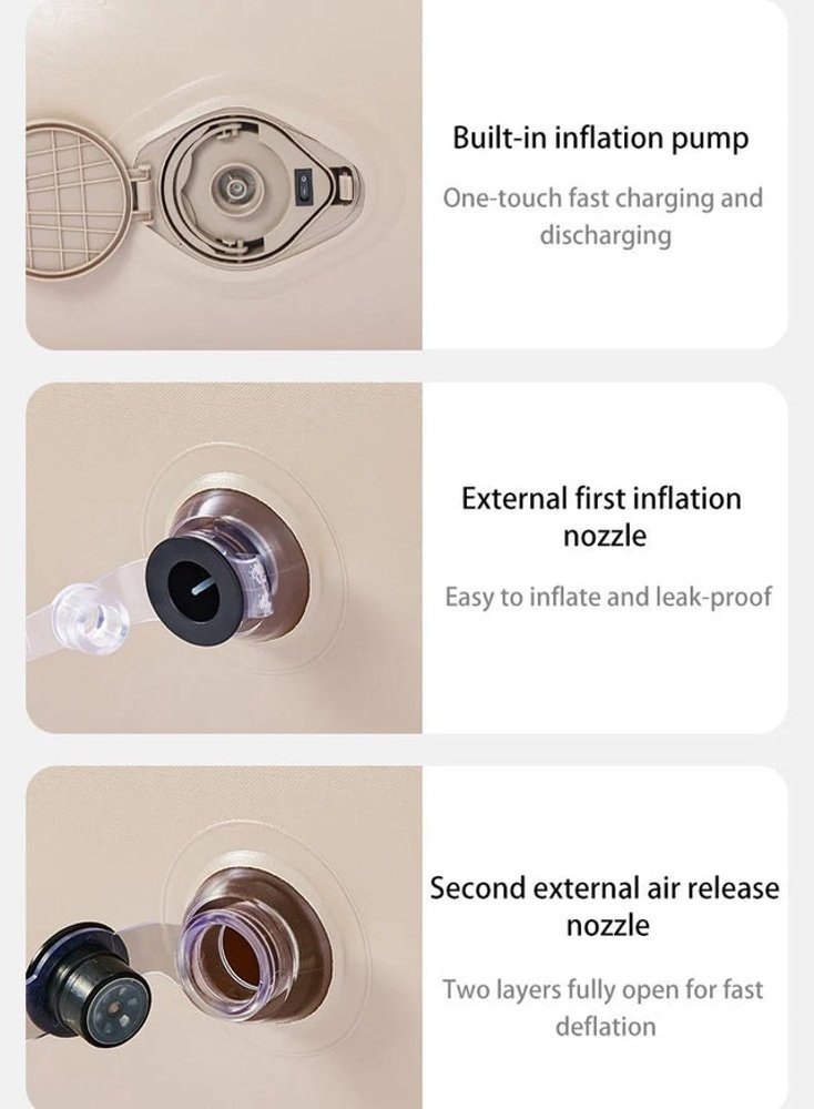 Naturehike Inflatable Lounger Single Chair with Pillow and Built-in Air Pump