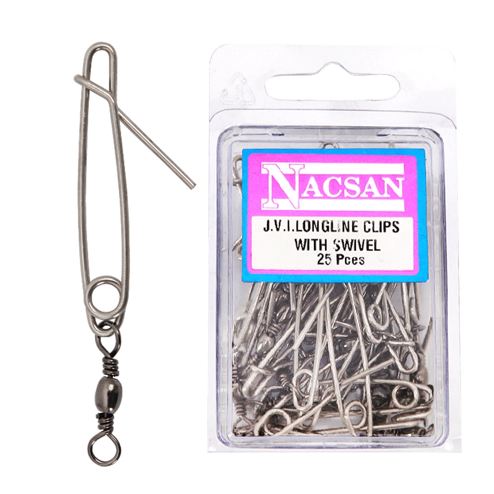 Nacsan JVI Longline Clips with Swivel 50mm Qty 25