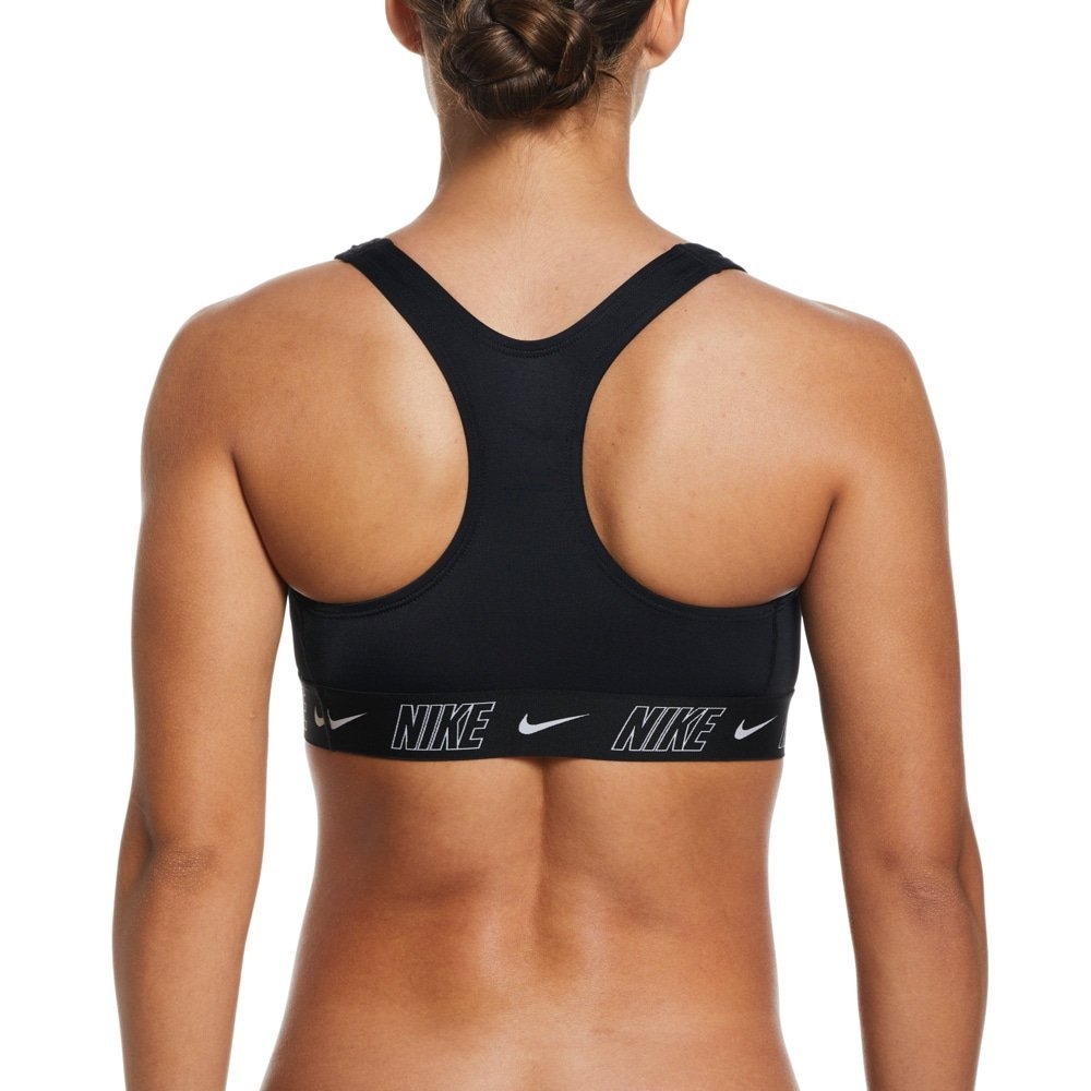 Nike Swim Fusion Logo Tape Racerback Womens Bikini Top Black