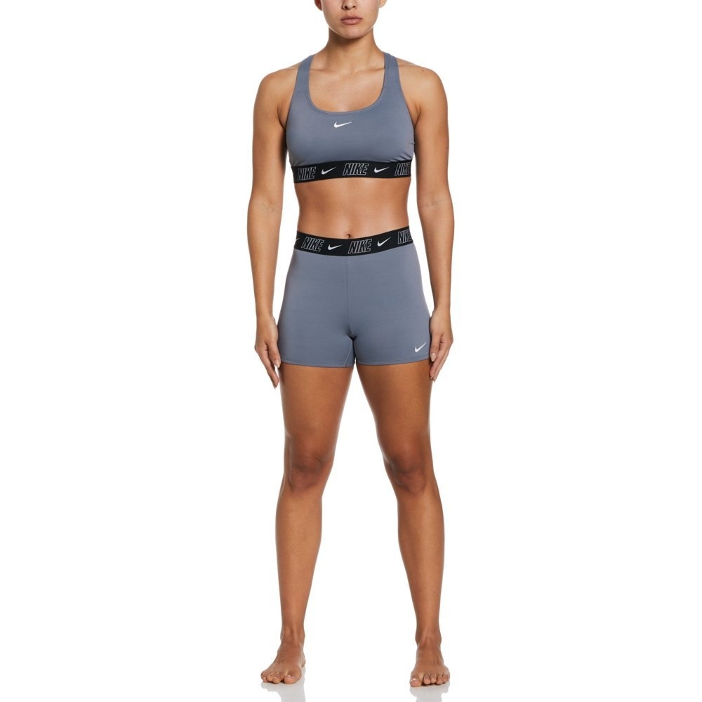 Nike Swim Fusion Logo Tape Racerback Womens Bikini Top Black