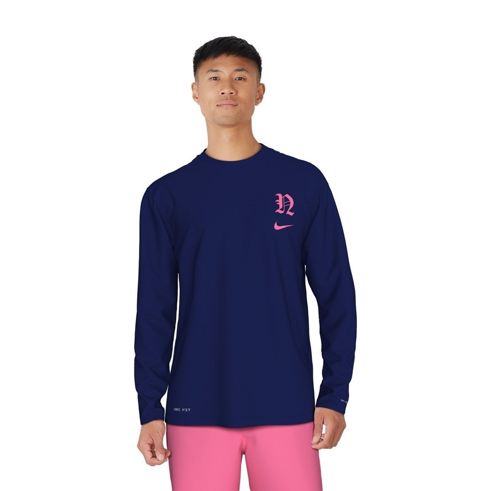 Nike Swim Hydroguard UPF40+ Mens Long Sleeve Dri-Fit Shirt Gothic Letter