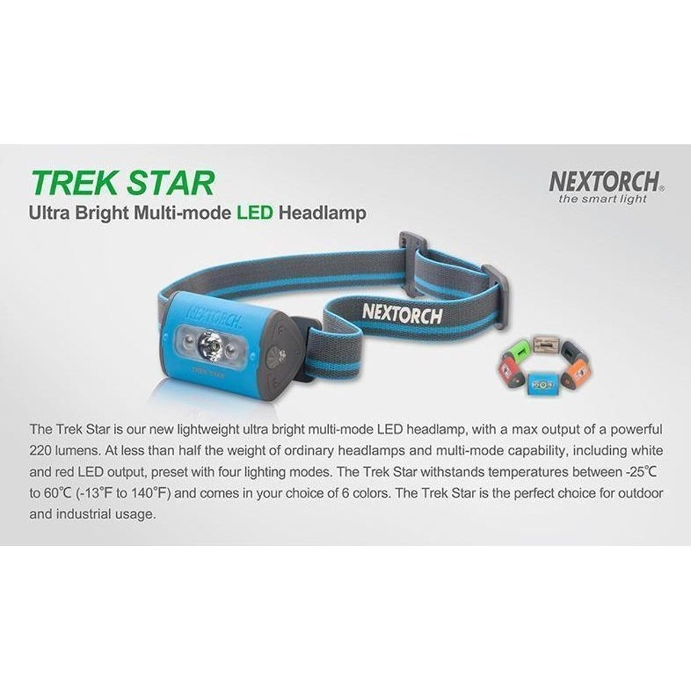 Nextorch Trek Star Headlamp 220 Lumens Camo Red