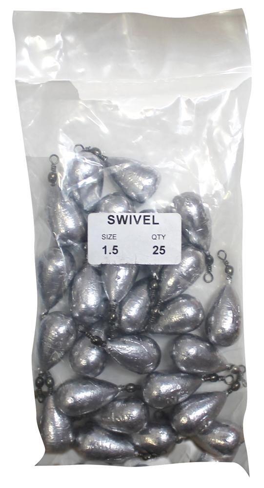 Clip-On Swivel Sinkers Bulk Pack 1.5oz Qty 25