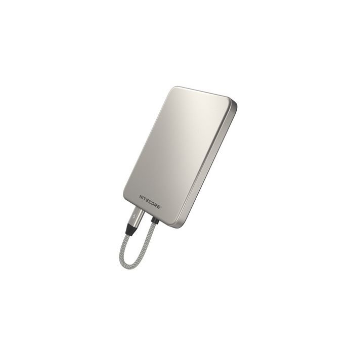 NITECORE Magnetic Ultra-Thin Power Bank Built-In USB-C 5000mAh Titanium Gray