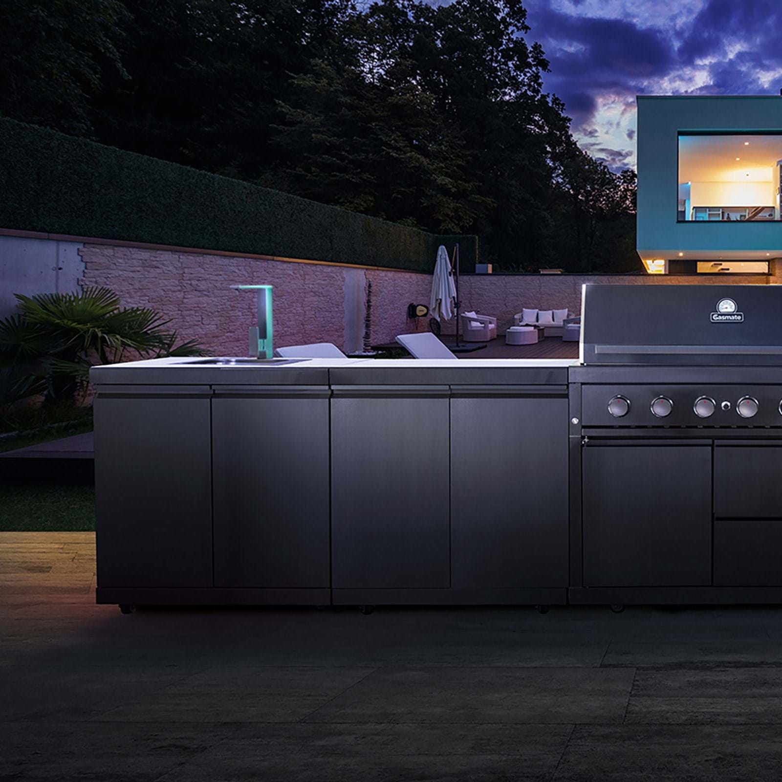 Gasmate Nova Graphite Stainless Sink with Bin and Storage Module