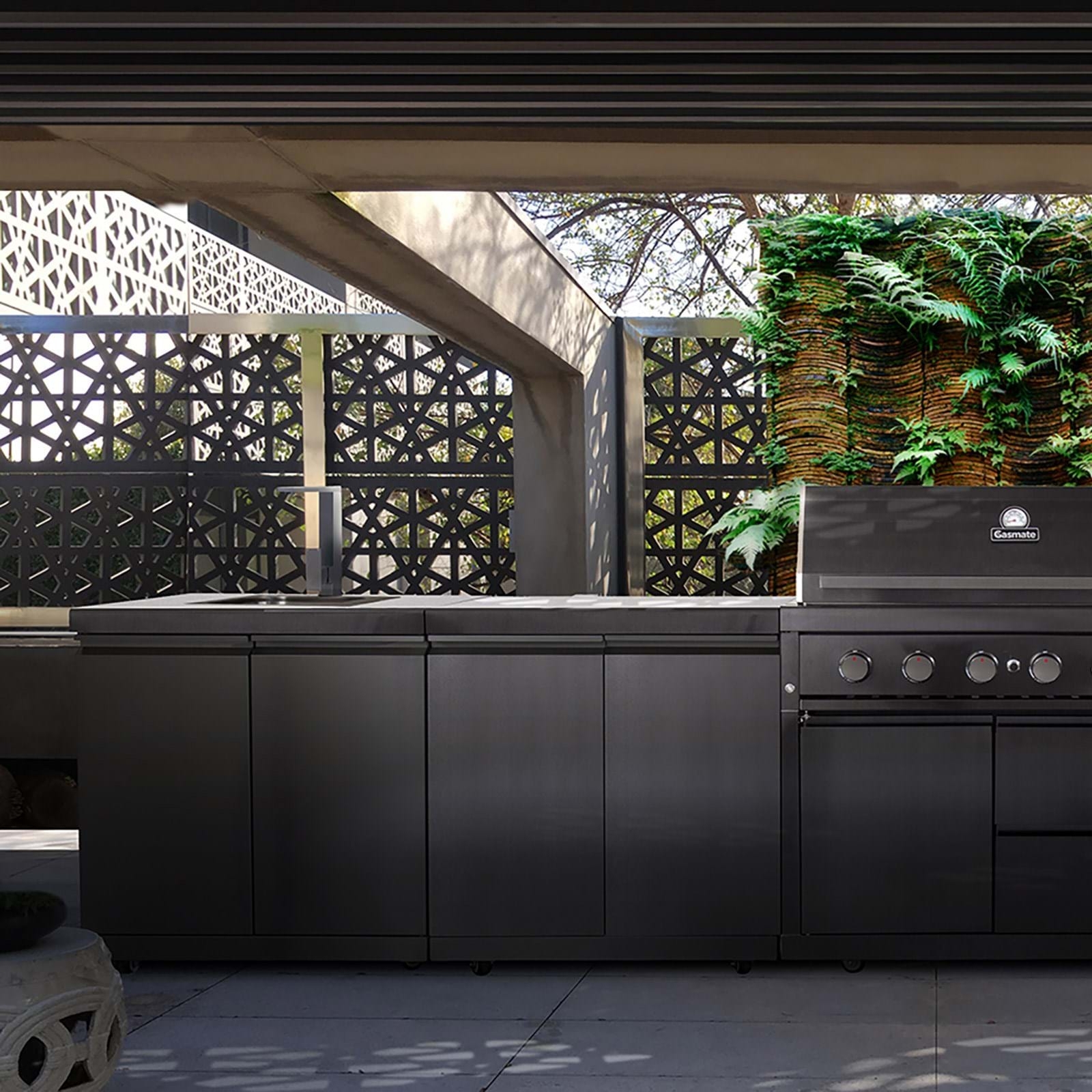 Gasmate Nova Graphite Stainless Sink with Bin and Storage Module