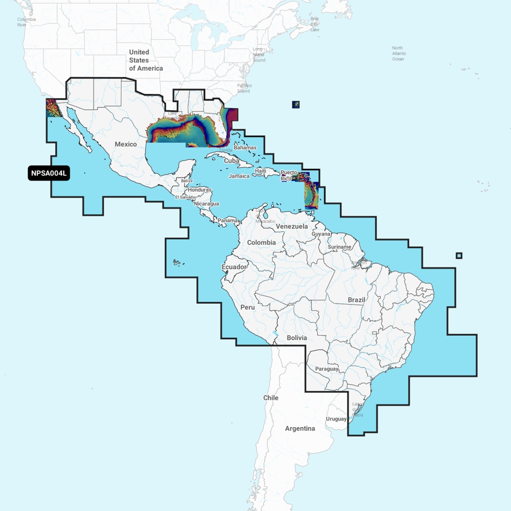Navionics Platinum Plus Chart Card Mexico and Carribbean to Brazil