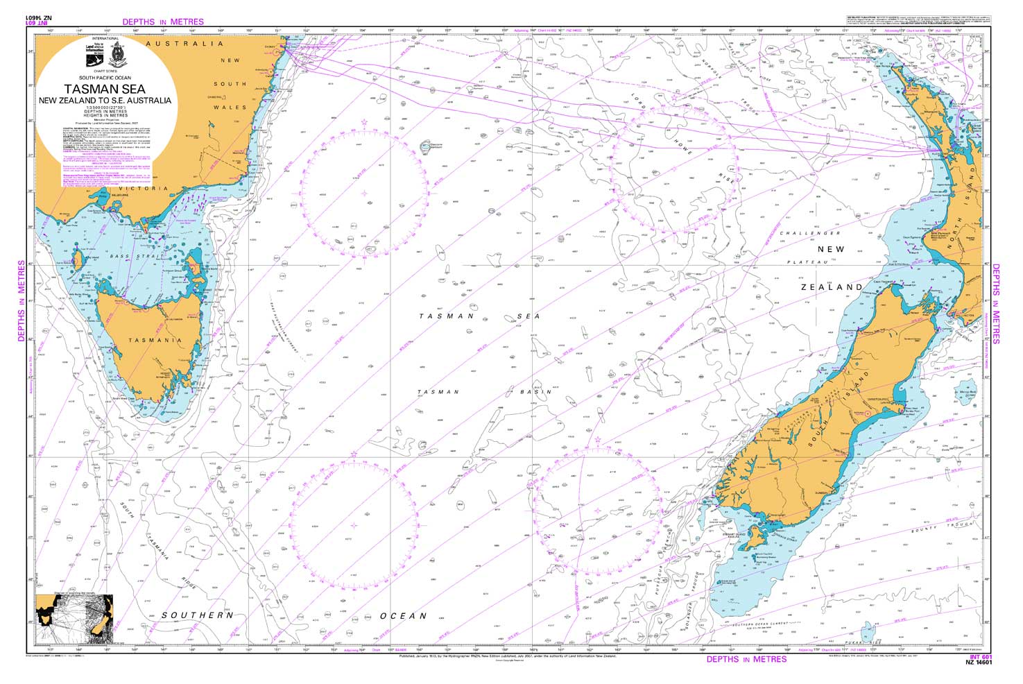 NZ 14601 Tasman Sea New Zealand to S.E. Australia Chart