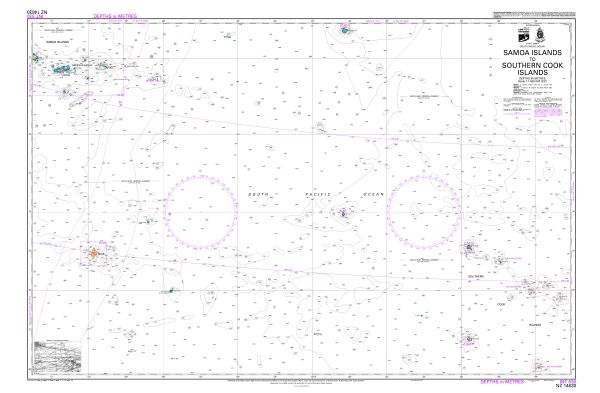 NZ 14630 Samoa Islands to Southern Cook Islands Chart