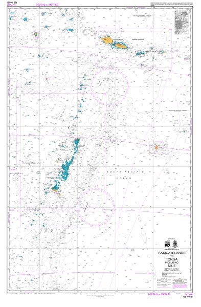 NZ 14631 Samoa Islands to Tonga including Niue Chart