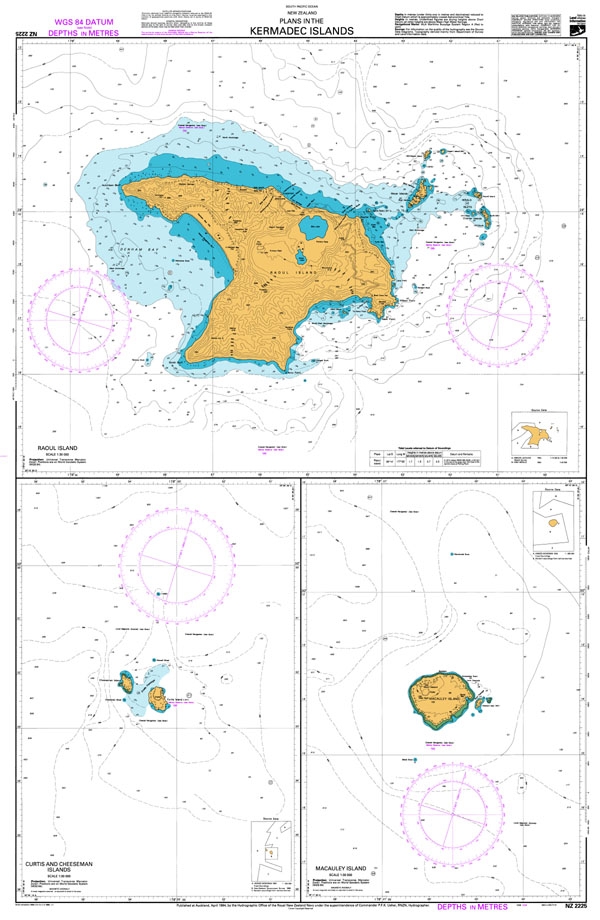NZ 2225 Plans in the Kermadec Islands Chart