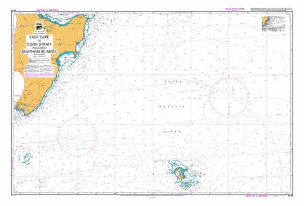 NZ 26 East Cape to Cook Strait including Chatham Islands Chart