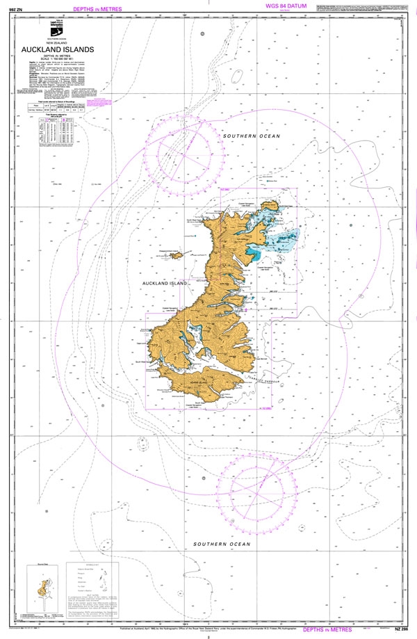 NZ 286 Auckland Islands Chart