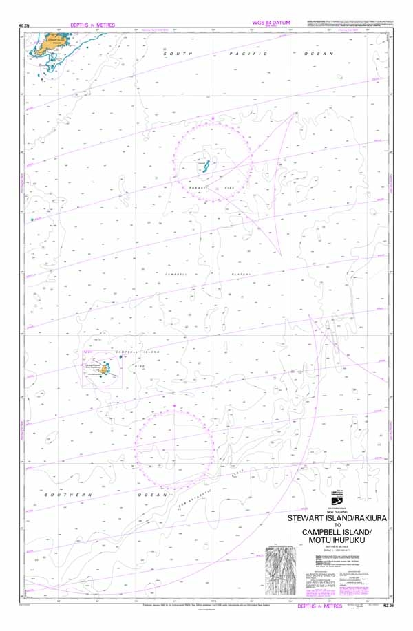 NZ 29 Stewart Island to Campbell Island Chart