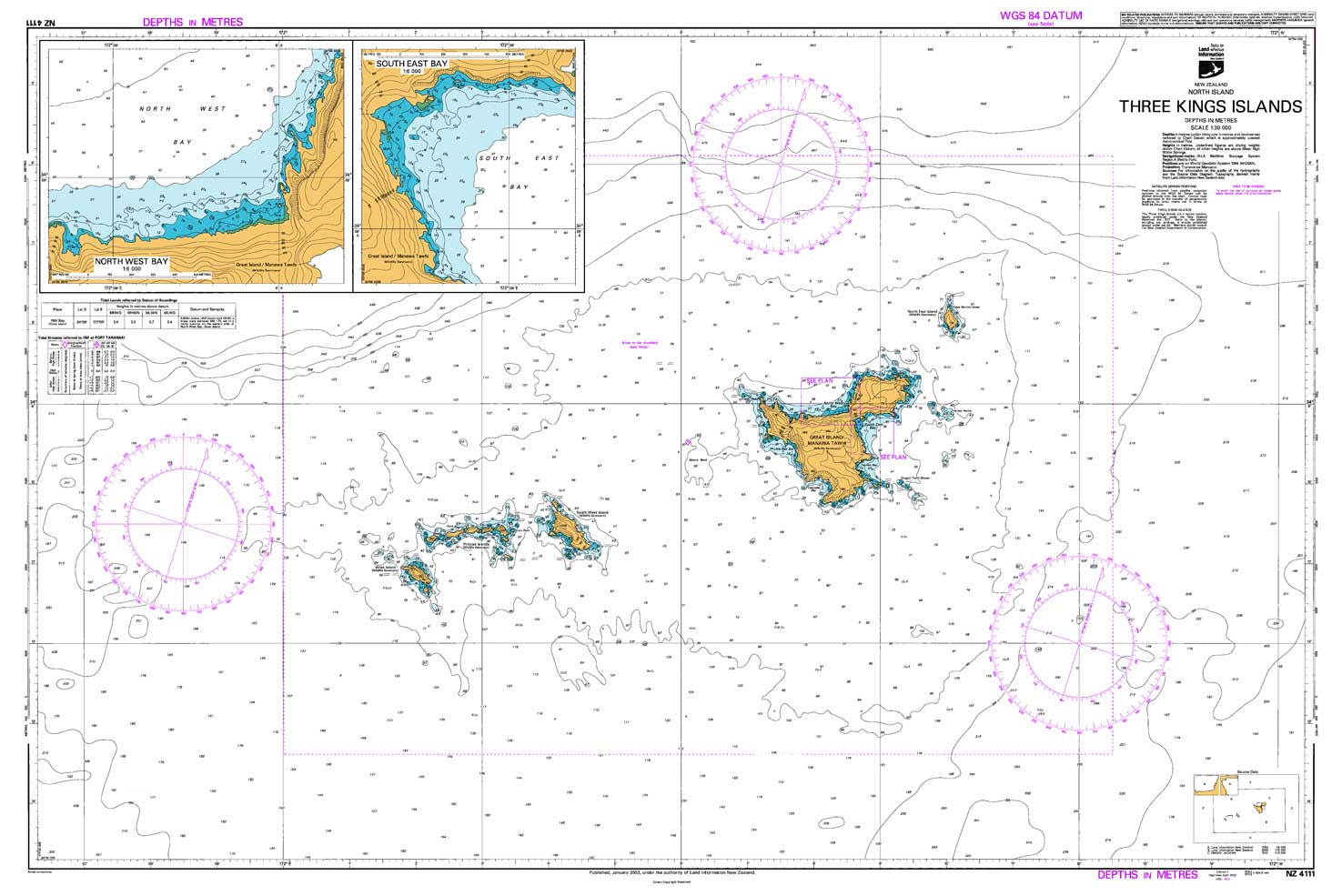 NZ 4111 Three Kings Islands Chart