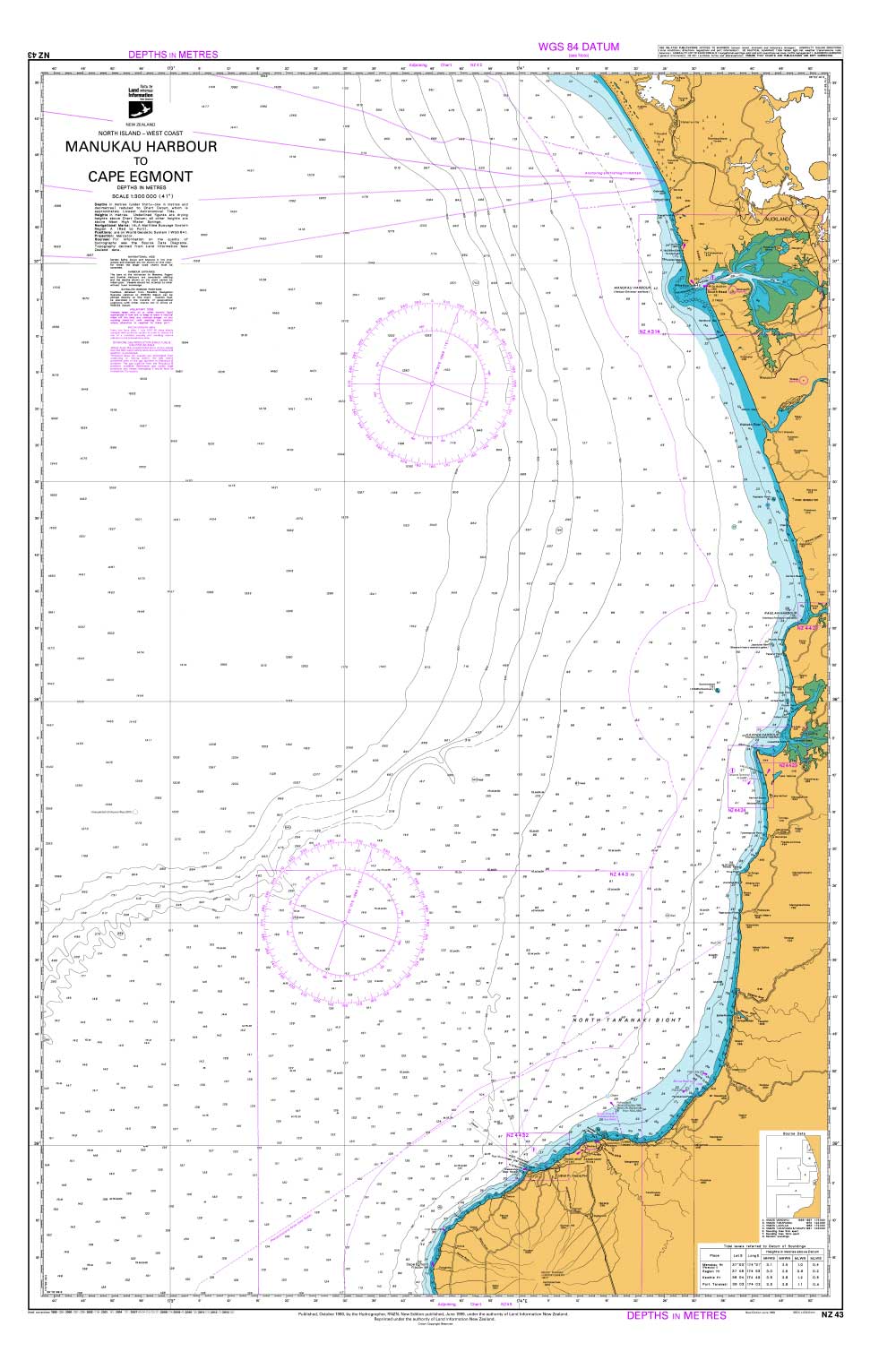 NZ 43 Manukau Harbour to Cape Egmont Chart
